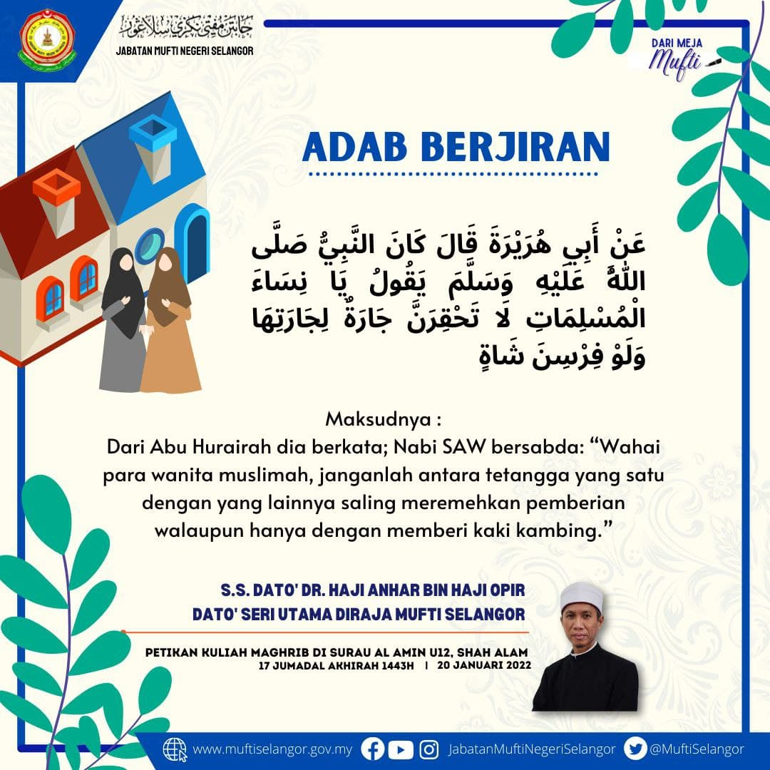 Dari Meja Mufti : Adab Berjiran - Jabatan Mufti Negeri Selangor